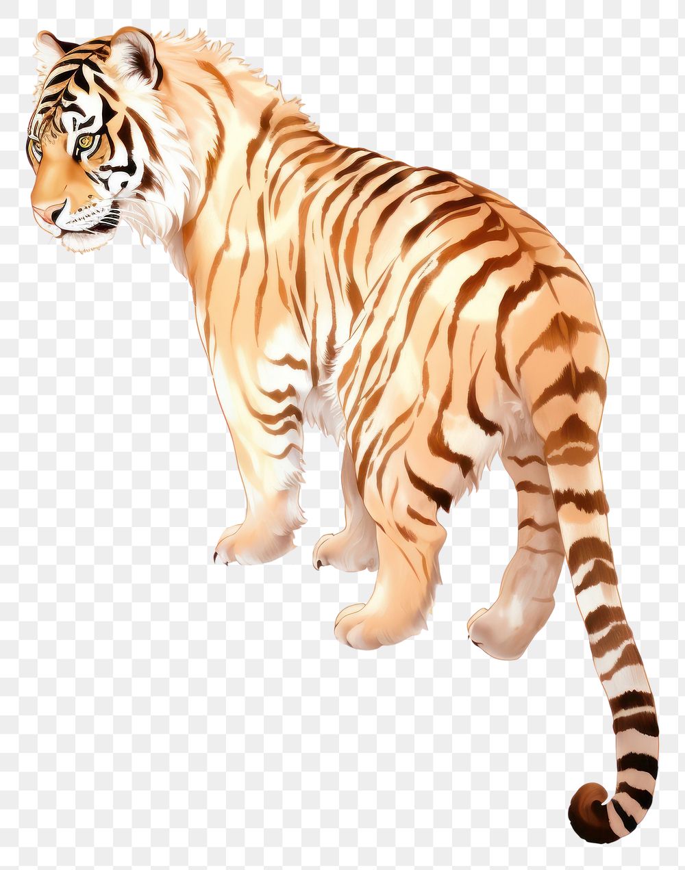 PNG PNG  Fat Chinese tiger climbing wildlife animal mammal. AI generated Image by rawpixel.
