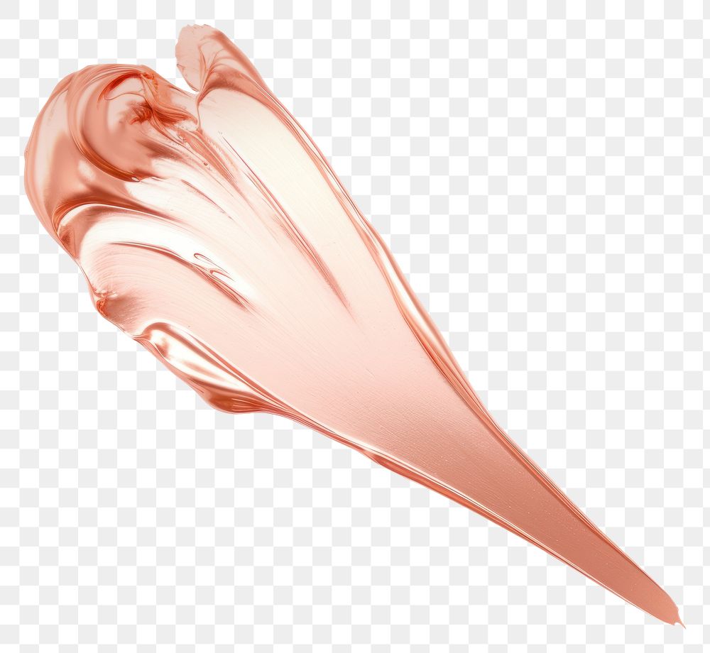 PNG  Flat Metallic rose gold pastel paint brush stroke petal white background weaponry. AI generated Image by rawpixel.