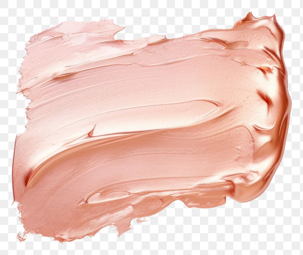 PNG  Flat Metallic rose gold pastel paint brushstroke white background cosmetics abstract. AI generated Image by rawpixel.