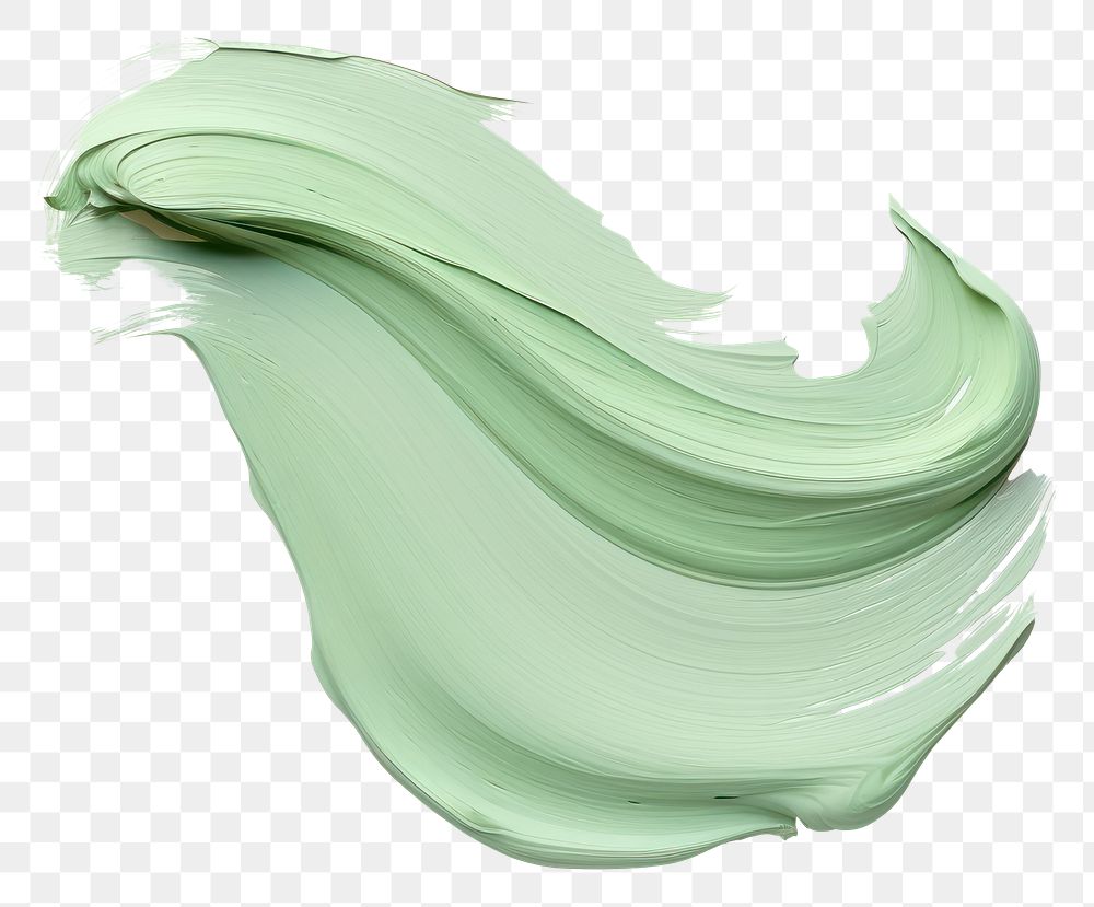 PNG  Flat pale green paint brushstroke white background porcelain abstract. AI generated Image by rawpixel.