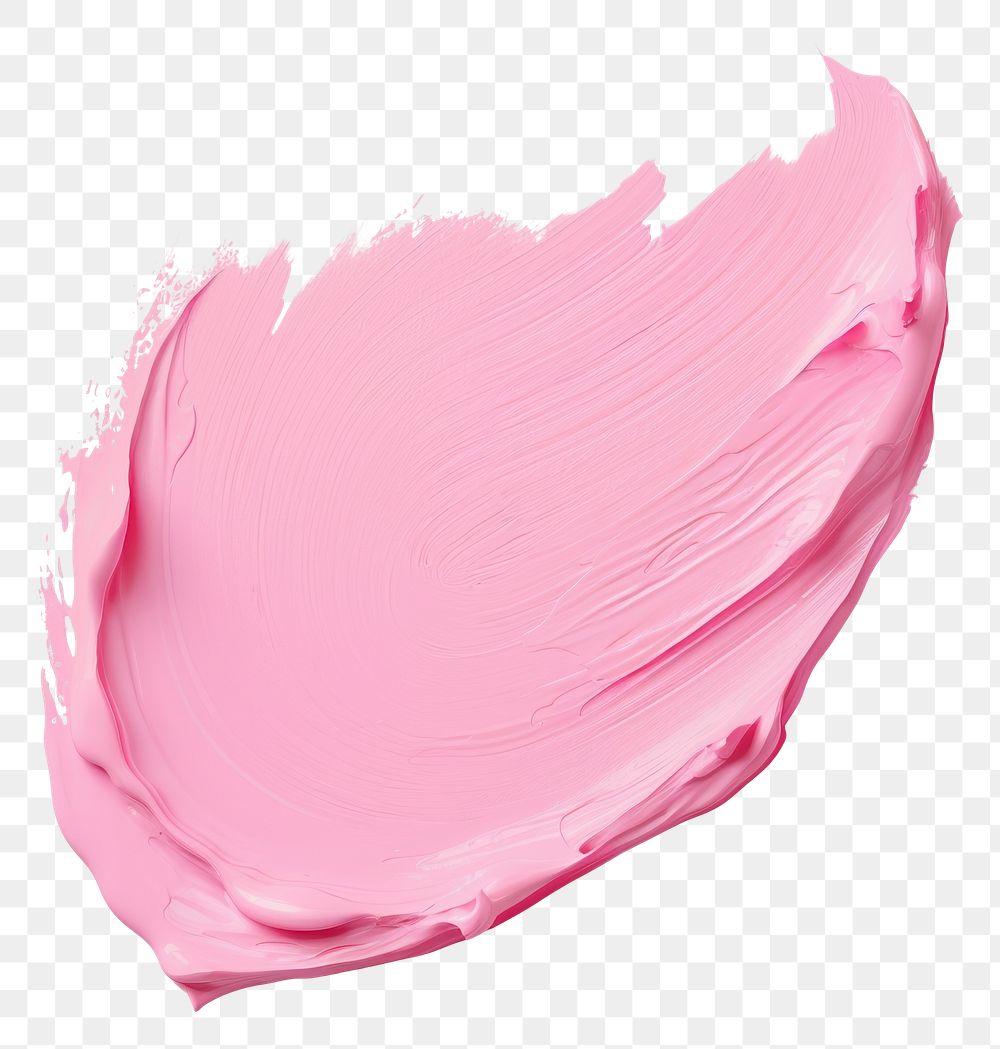 PNG  Flat pale pink paint brushstroke petal white background cosmetics. AI generated Image by rawpixel.