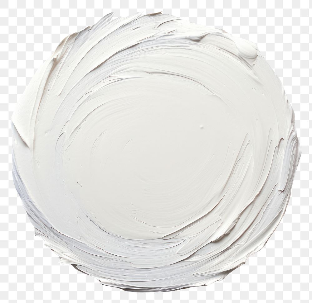 PNG  Flat pale white paint brushstroke circle shape white background. AI generated Image by rawpixel.