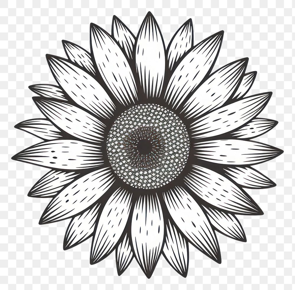 PNG  Sunflower sunflower pattern drawing. AI generated Image by rawpixel.