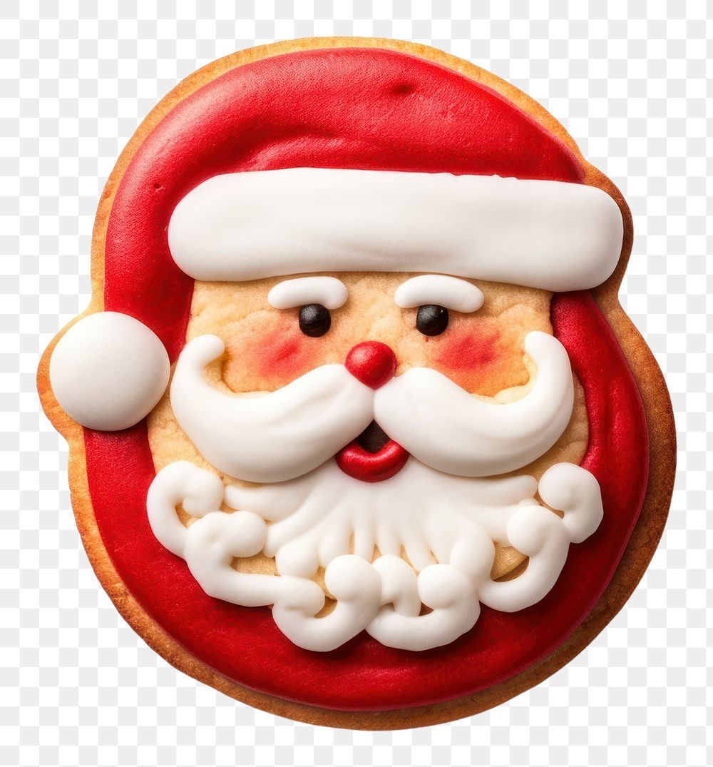PNG Santa icing cookie snowman dessert food. AI generated Image by rawpixel.