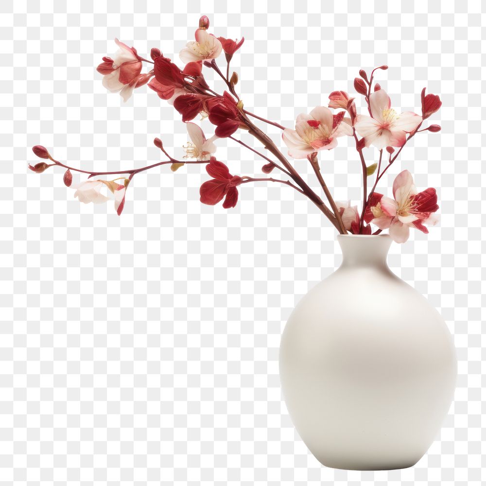 PNG Aesthetic flower vase blossom plant white. 