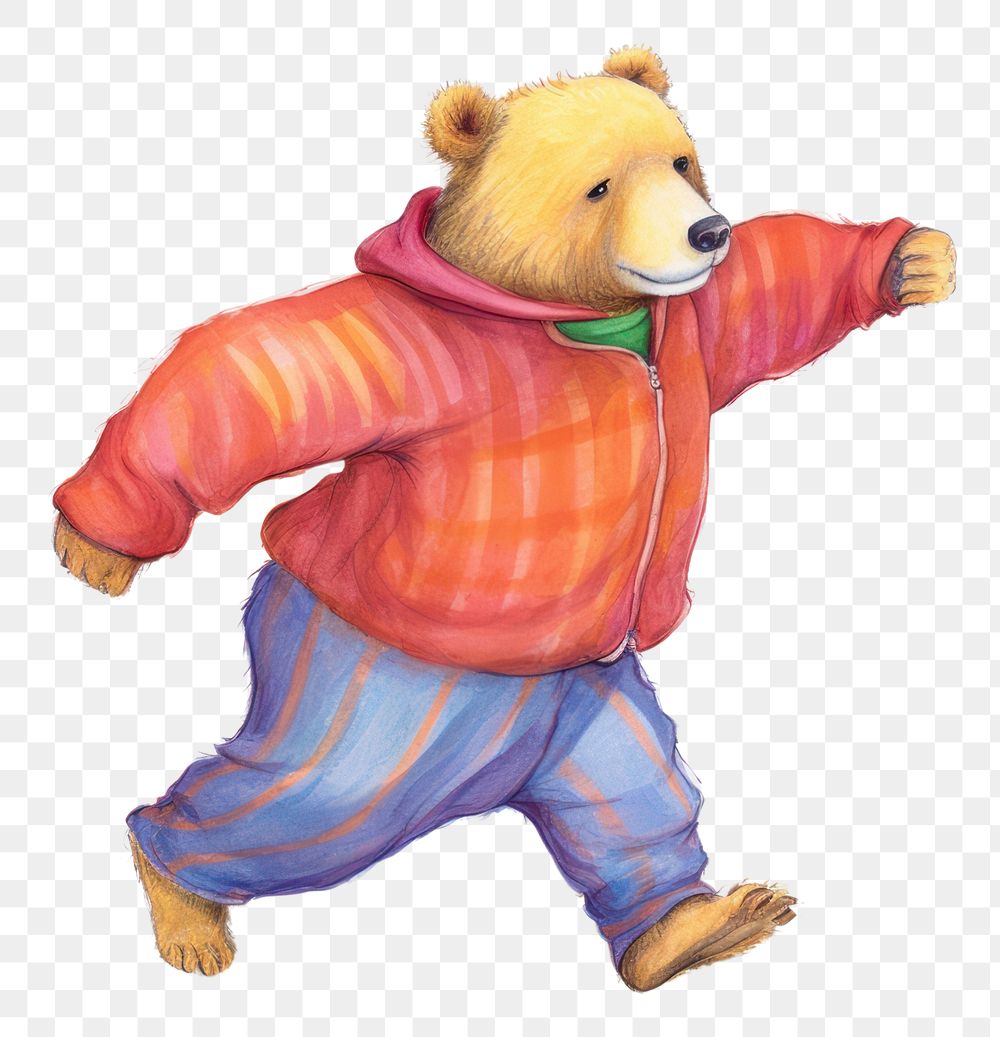 PNG Bear wearing clothes figurine mammal representation. AI generated Image by rawpixel.