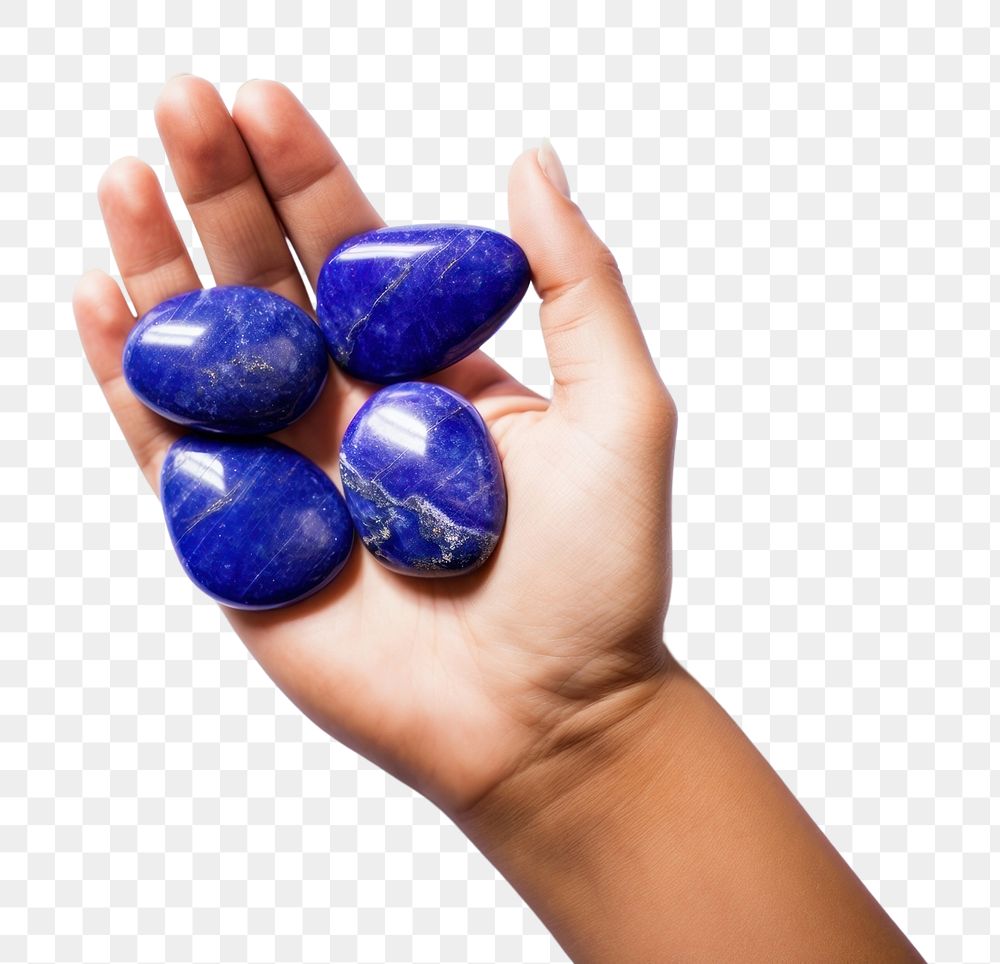 PNG  Lapis lazuli gemstone jewelry hand. AI generated Image by rawpixel.
