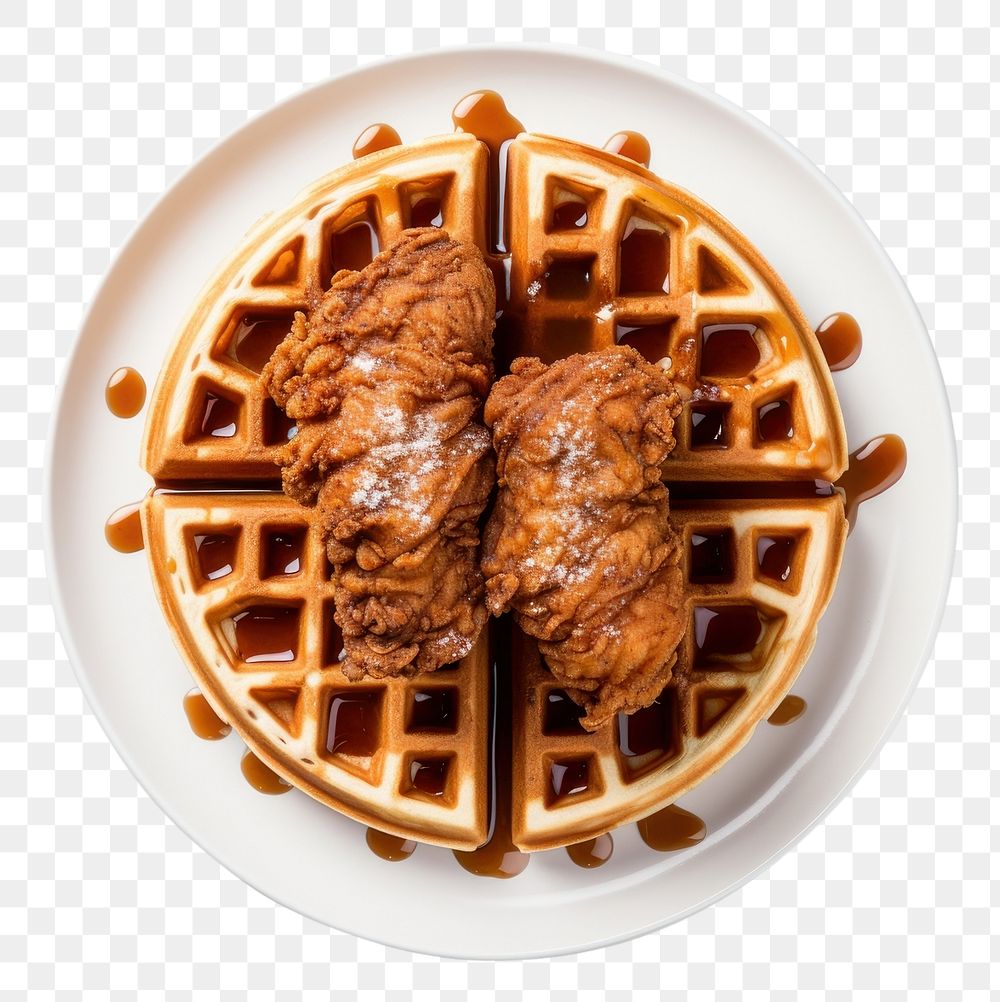 PNG Waffle plate food breakfast. AI generated Image by rawpixel.