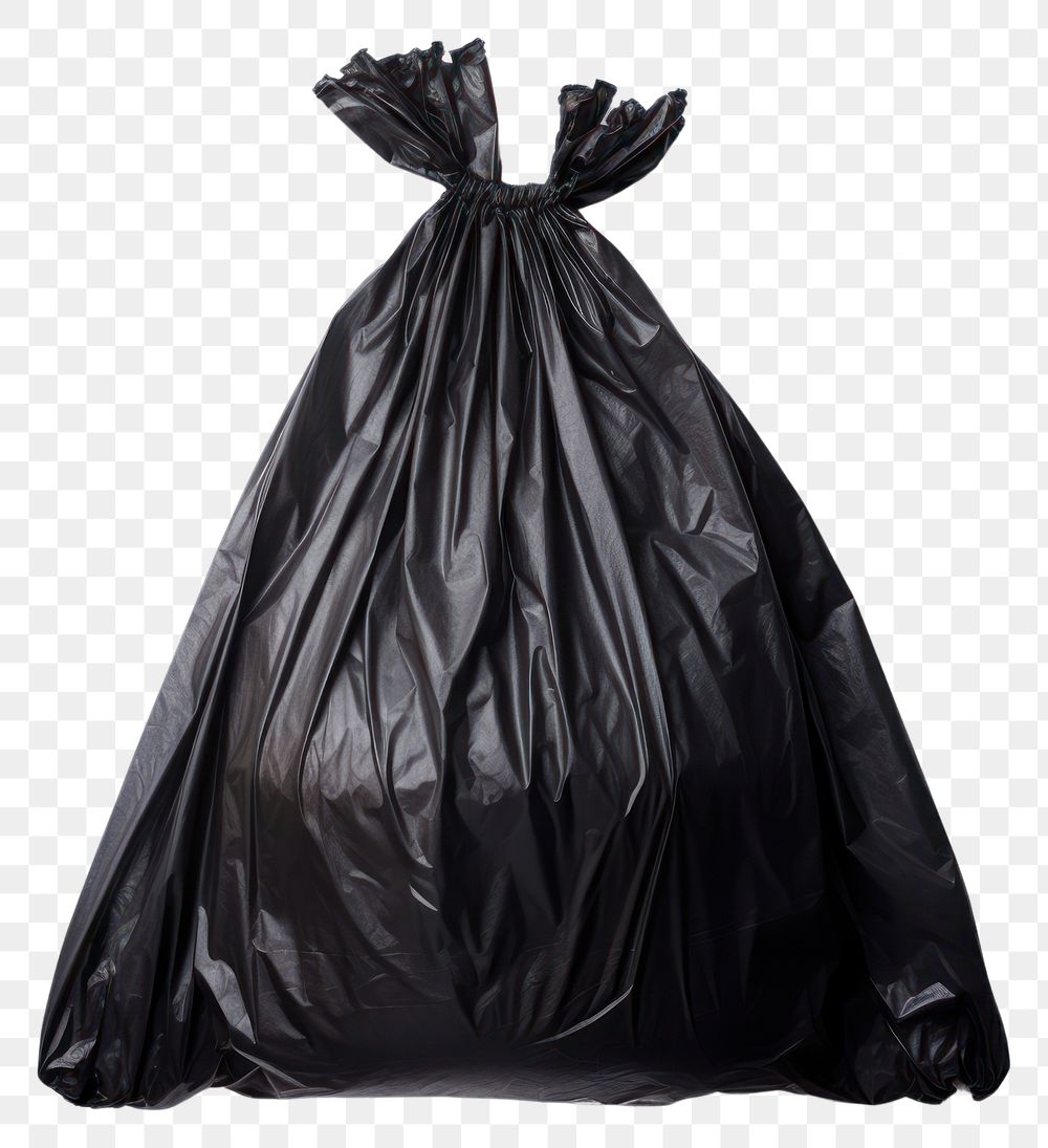 PNG Black garbage plastic bag white background recycling clothing. 