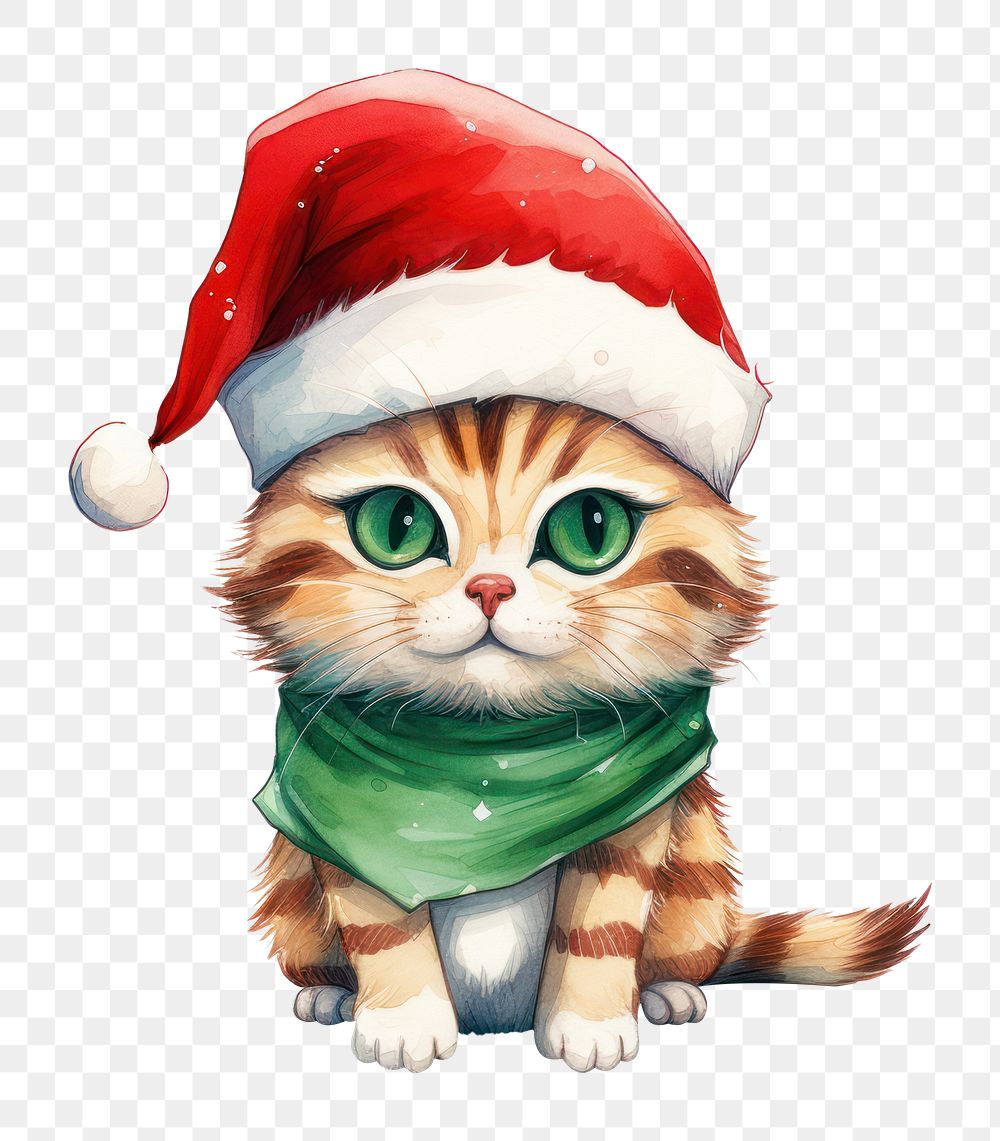 PNG Cat christmas cartoon mammal. AI generated Image by rawpixel.
