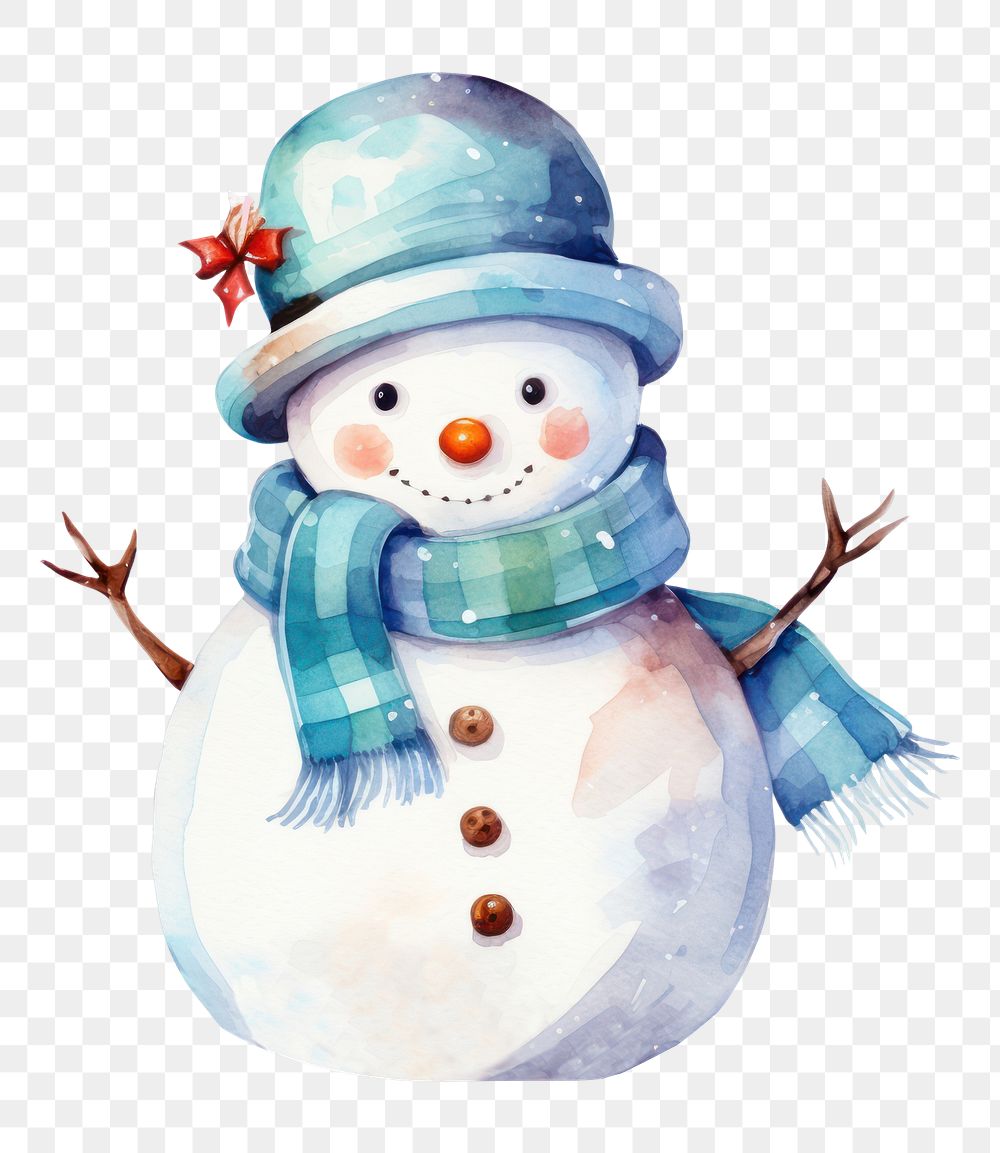 PNG Winter snowman cartoon white representation. AI generated Image by rawpixel.