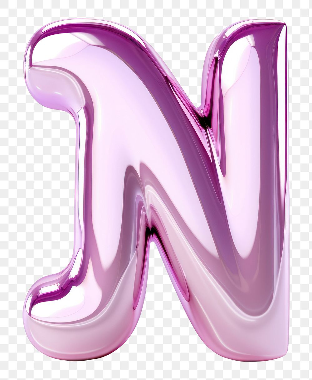 PNG  Alphabet N shape purple text white background. 