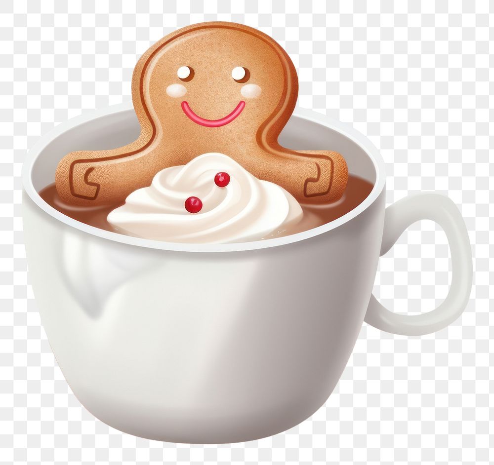 PNG  Gingerman cup gingerbread dessert. AI generated Image by rawpixel.