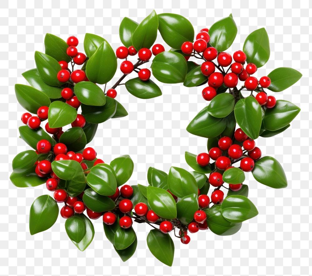 PNG Wreath plant leaf lingonberry. AI generated Image by rawpixel.