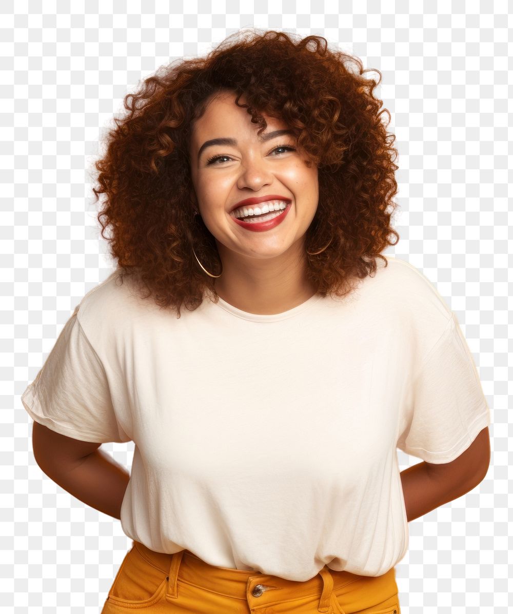 Laughing portrait t-shirt smile. AI generated Image by rawpixel.