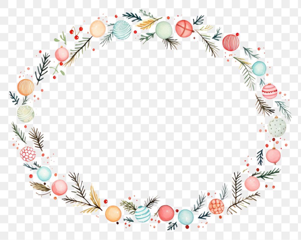 PNG A cute christmas wreath border pattern accessories creativity. AI generated Image by rawpixel.