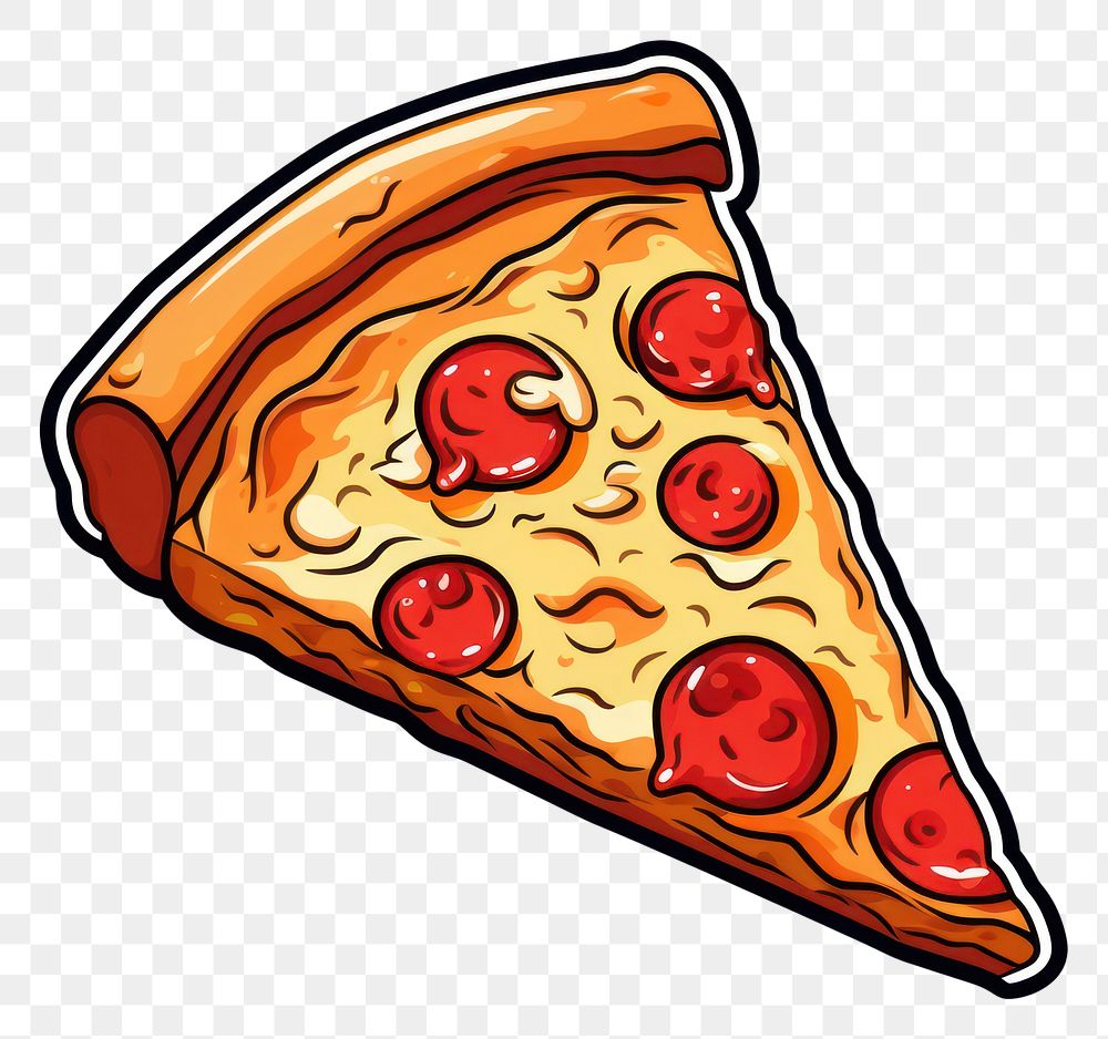 PNG Pizza sticker food confectionery pepperoni. AI generated Image by rawpixel.
