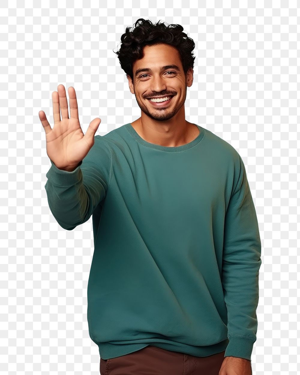 PNG Latin man portrait sweater smile. AI generated Image by rawpixel.