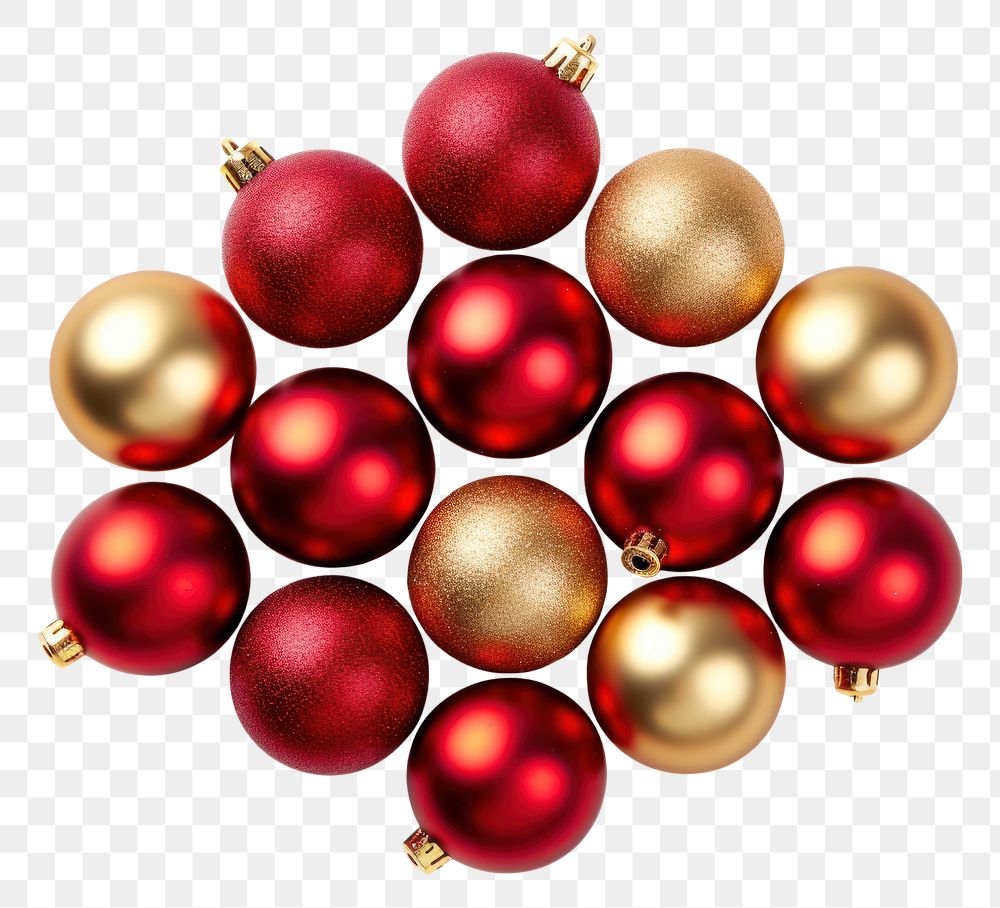 PNG  Christmas balls christmas gold red. AI generated Image by rawpixel.
