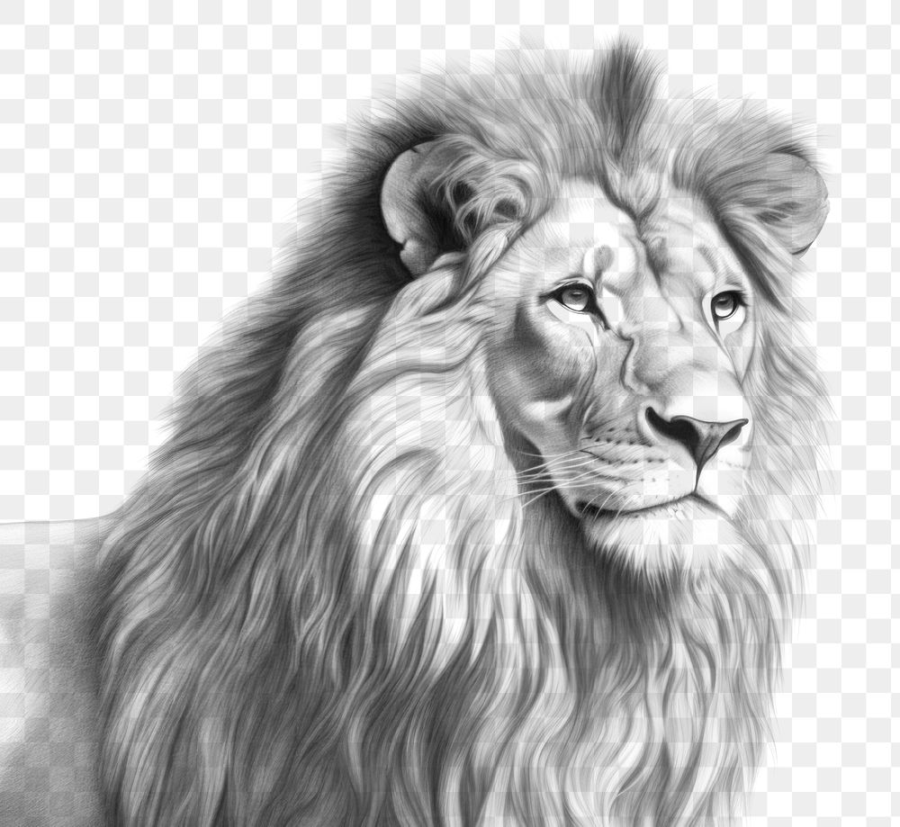 PNG Lion drawing sketch mammal. AI generated Image by rawpixel.