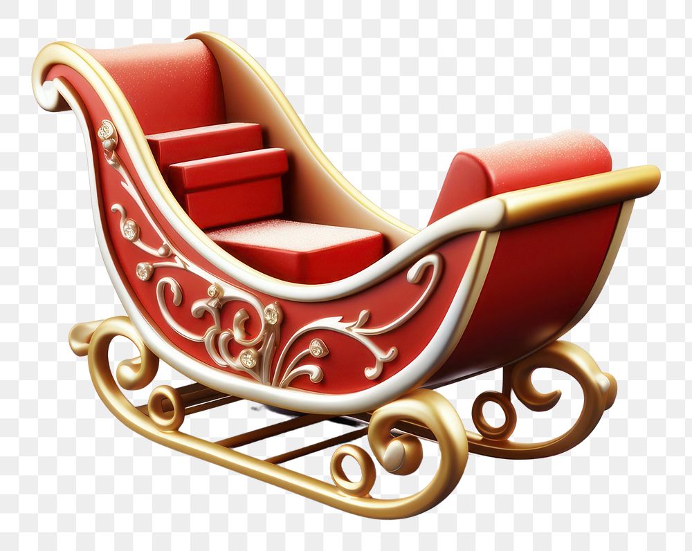 PNG Christmas Sleigh white background celebration furniture. AI generated Image by rawpixel.