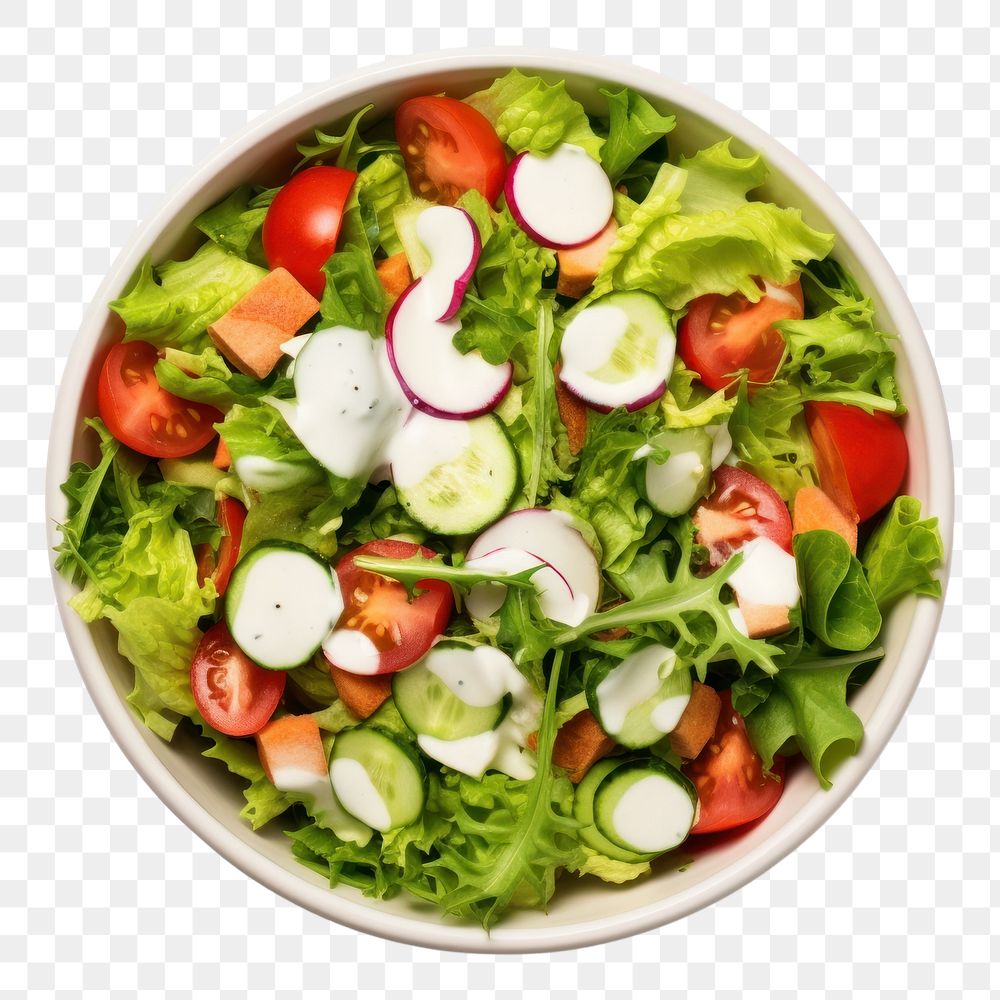 PNG Salad food plate white background. AI generated Image by rawpixel.