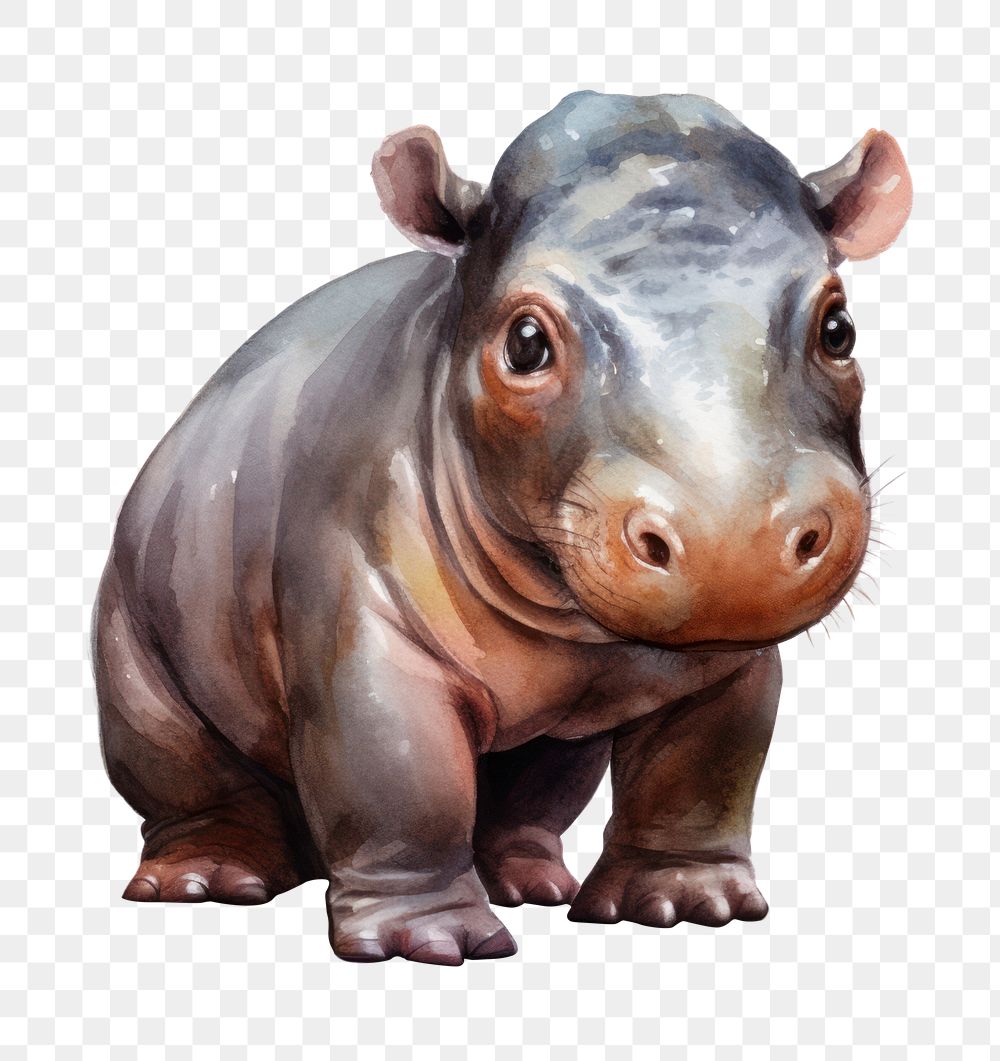 PNG Hippo wildlife animal mammal. AI generated Image by rawpixel.