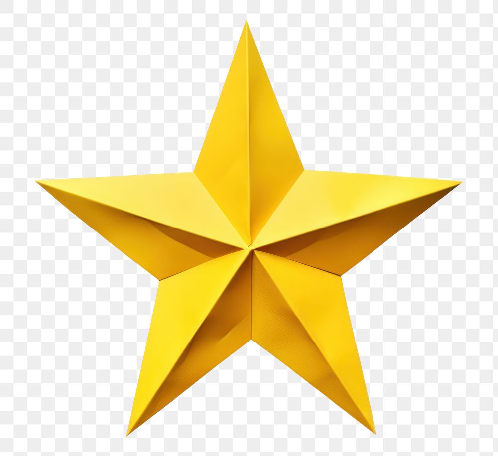 PNG Yellow star origami symbol paper. AI generated Image by rawpixel.