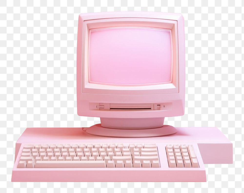 PNG Pink computer and keyboard. AI generated Image by rawpixel.
