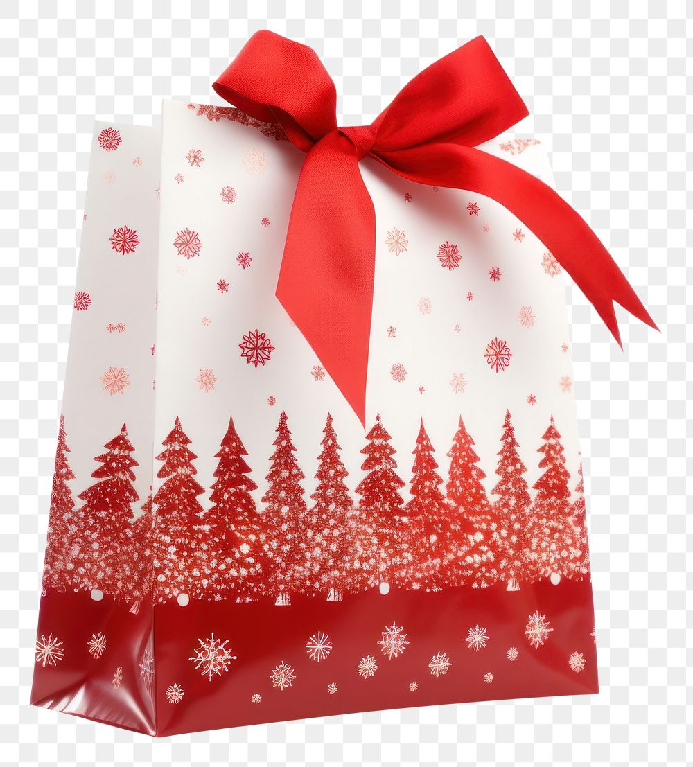 PNG Gift bag christmas white background celebration. AI generated Image by rawpixel.