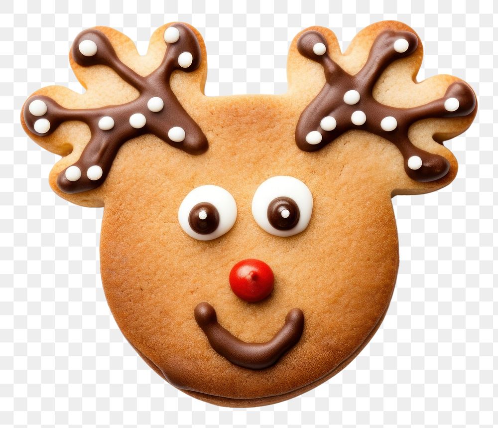 PNG Reindeer cookie gingerbread christmas food. AI generated Image by rawpixel.