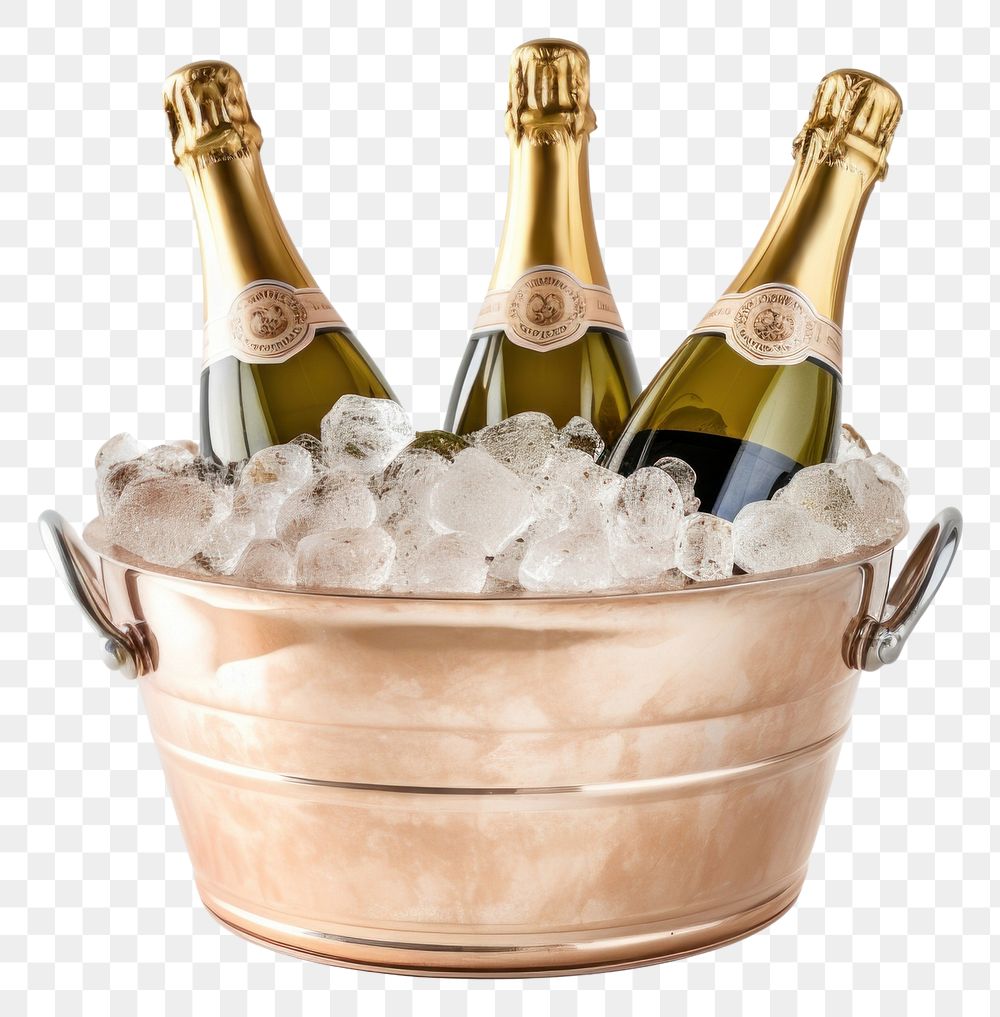 PNG Champagne bottle bucket drink. AI generated Image by rawpixel.