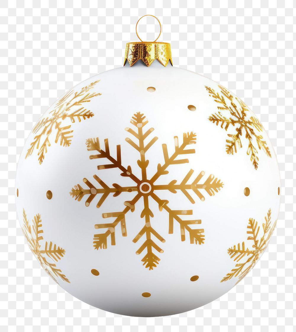PNG Christmas ornament snowflake white