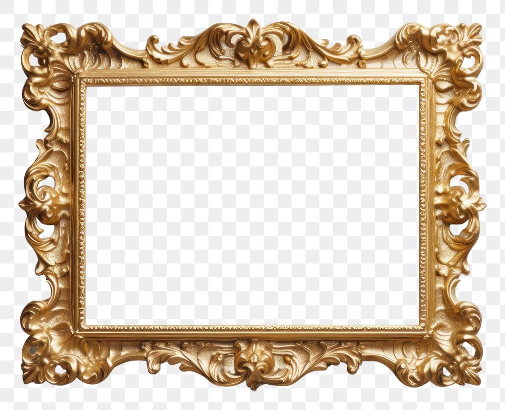 PNG  Rectangle gold Rococo rectangle frame architecture. AI generated Image by rawpixel.