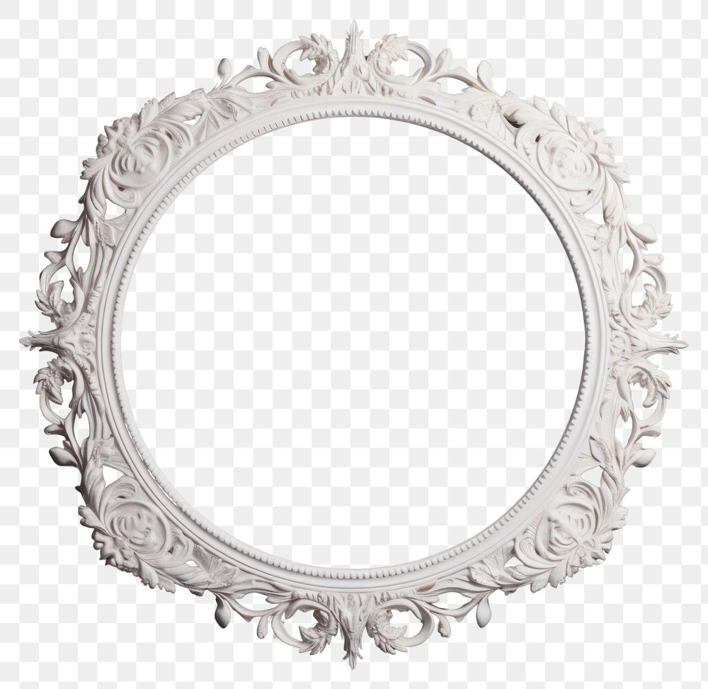 PNG  Circle white jewelry circle mirror