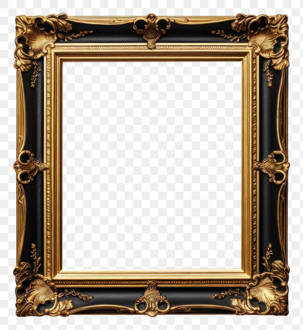 PNG  Frame gold art white background. AI generated Image by rawpixel.