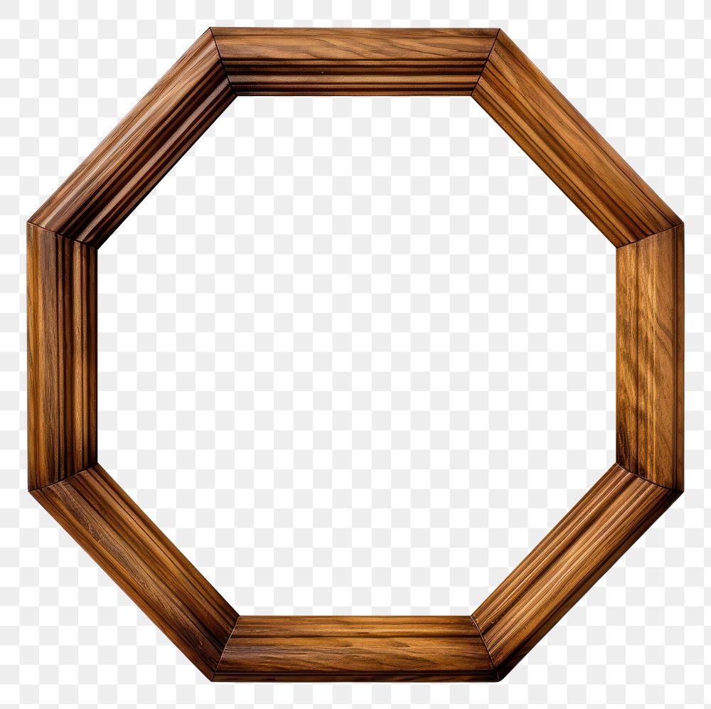 PNG  Wood Octagon design frame vintage wood white background architecture. AI generated Image by rawpixel.