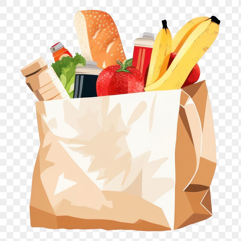 PNG  Grocery bag white background container freshness. AI generated Image by rawpixel.