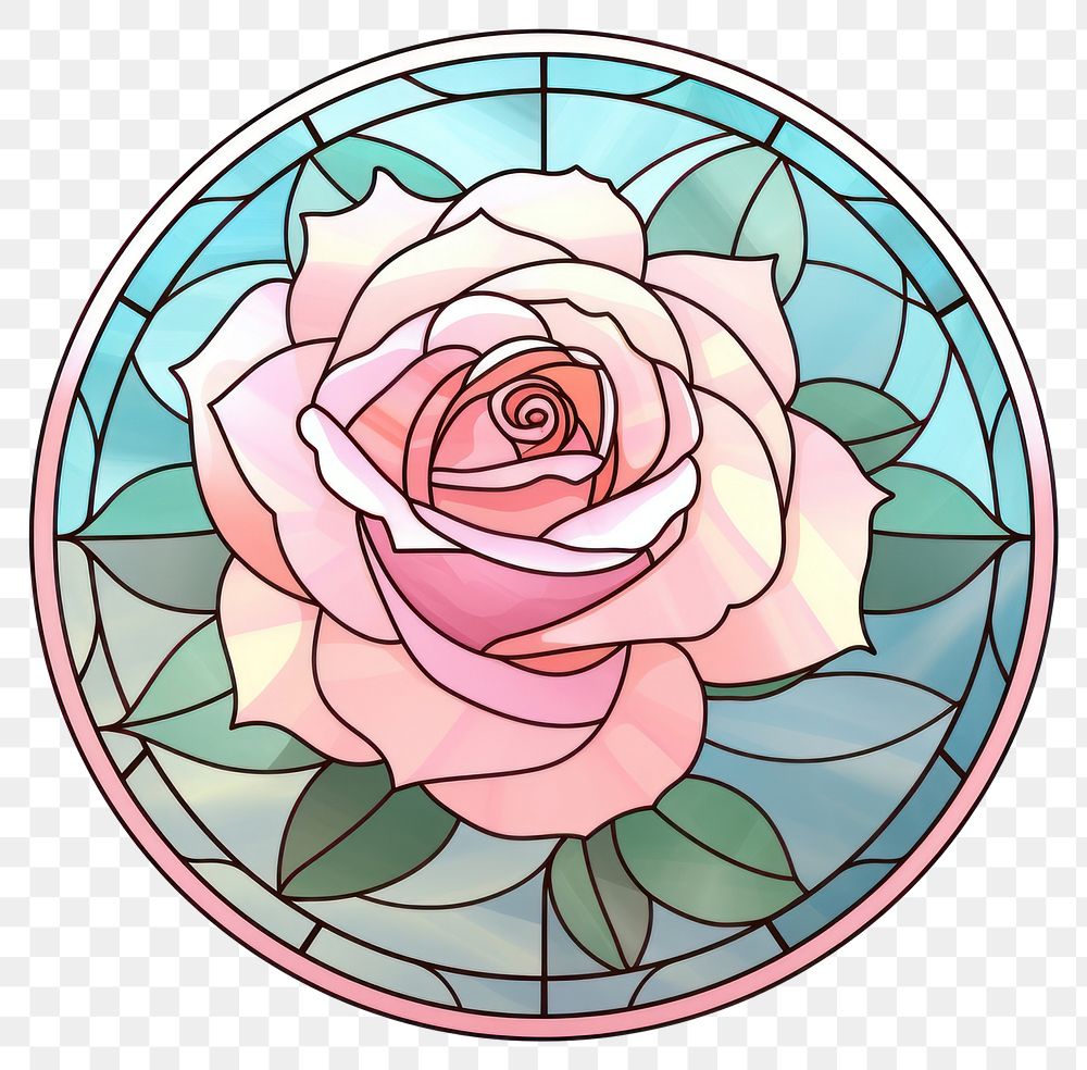 PNG  Glass rose flower plant stained glass. AI generated Image by rawpixel.