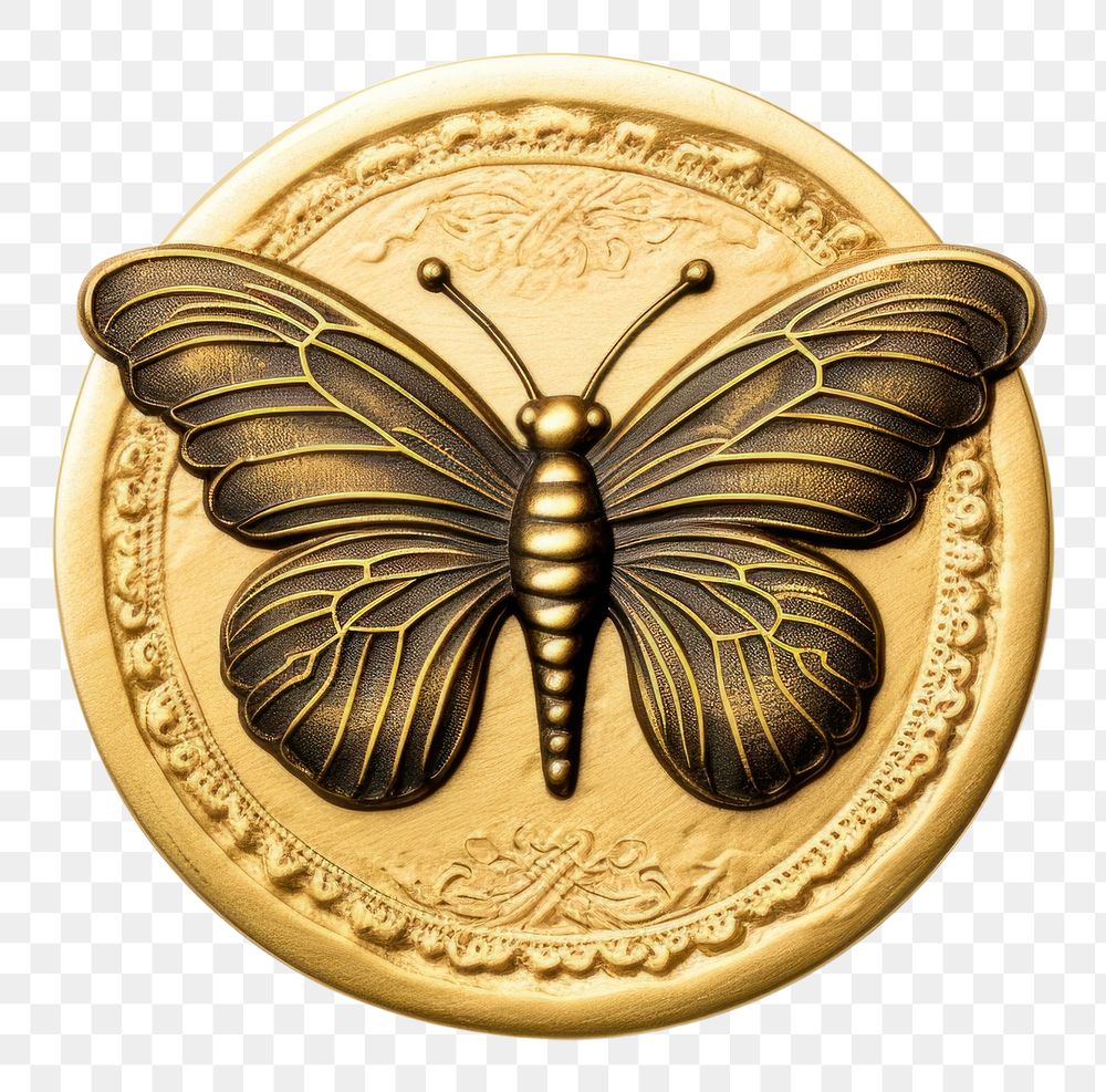 PNG Butterfly money gold coin. AI generated Image by rawpixel.