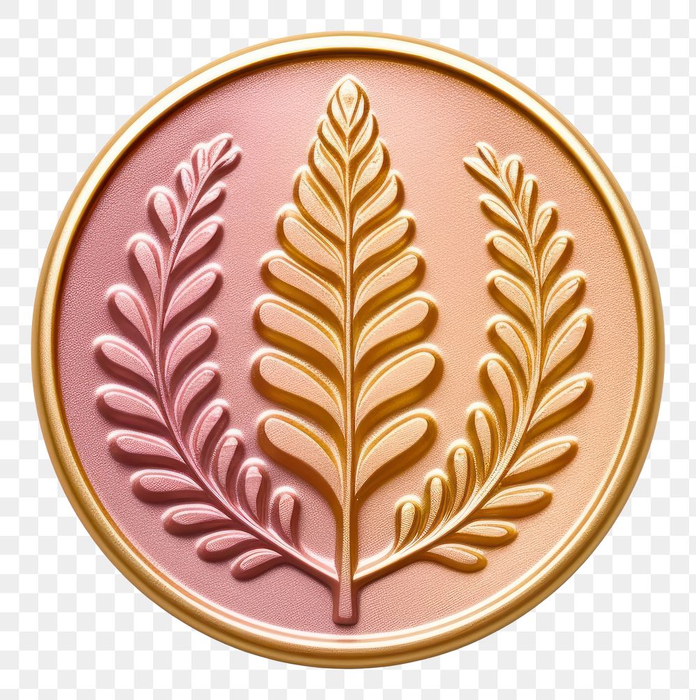 PNG Fern leaf locket gold white background. AI generated Image by rawpixel.