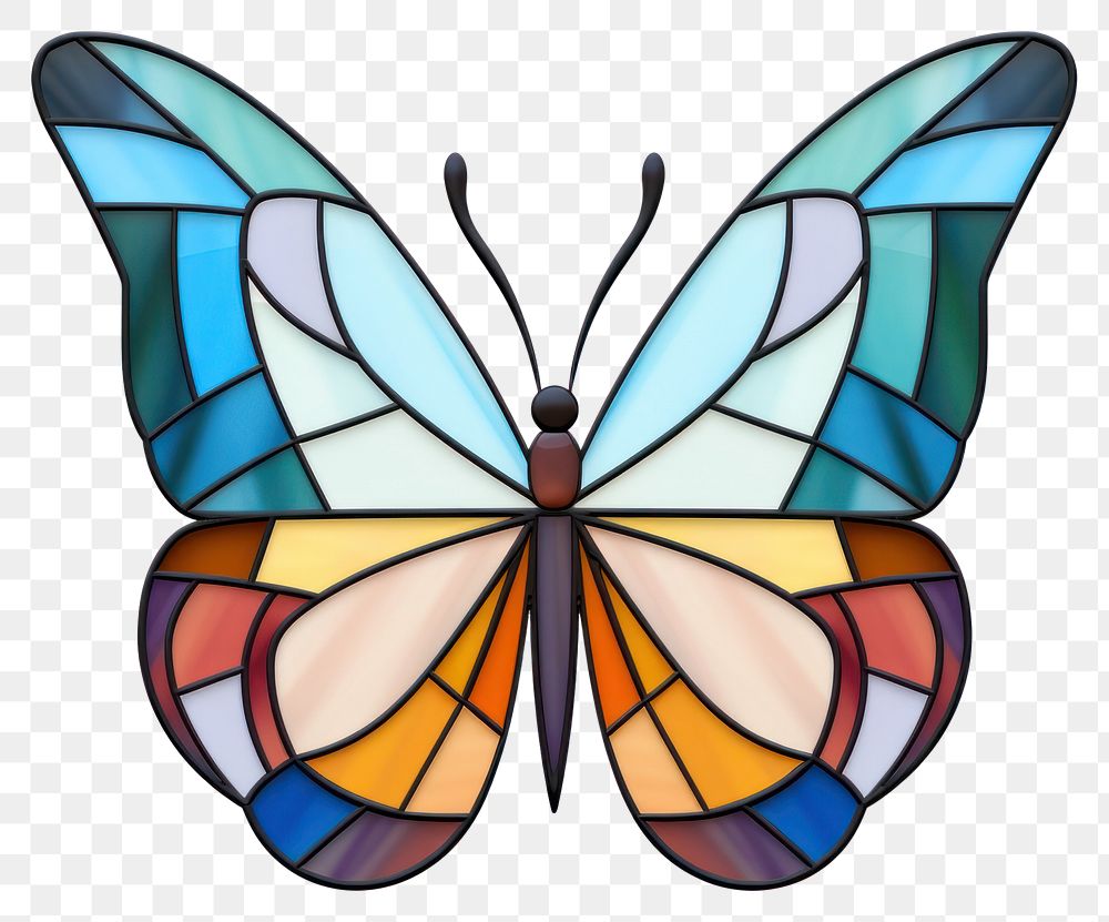 PNG  Glass butterfly shape art white background. AI generated Image by rawpixel.