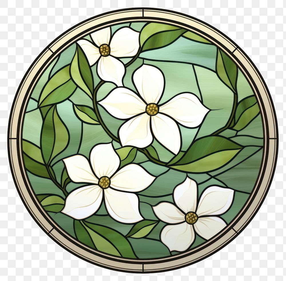 PNG  Glass Jasmine shape art stained glass. AI generated Image by rawpixel.