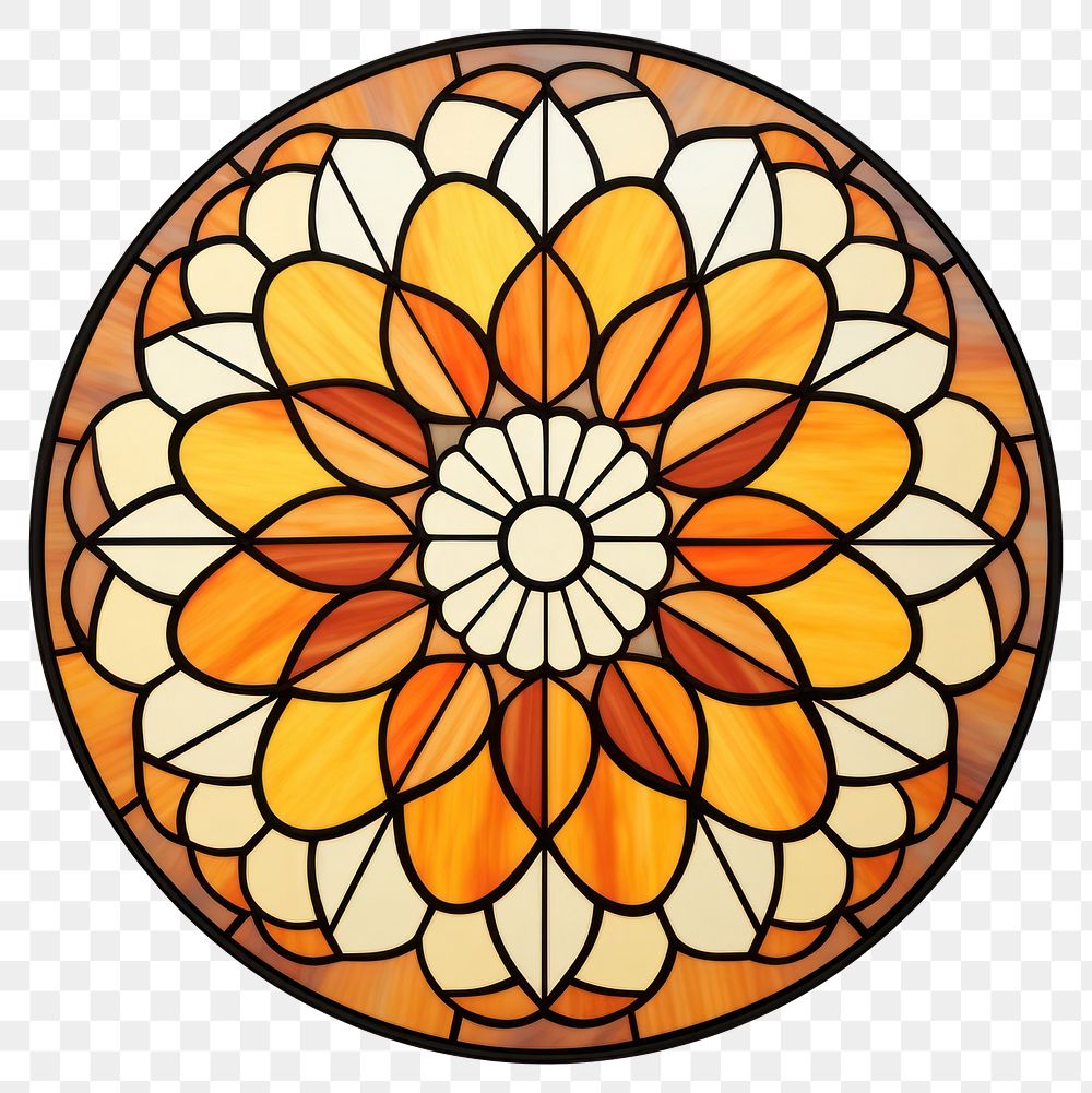 PNG  Glass Marigold shape art stained glass. AI generated Image by rawpixel.
