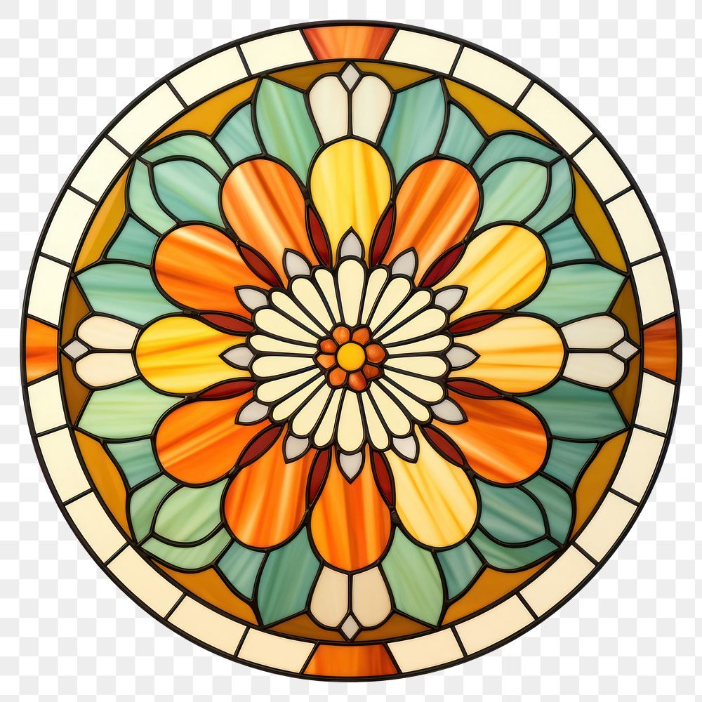 PNG Glass Marigold art shape stained glass. 