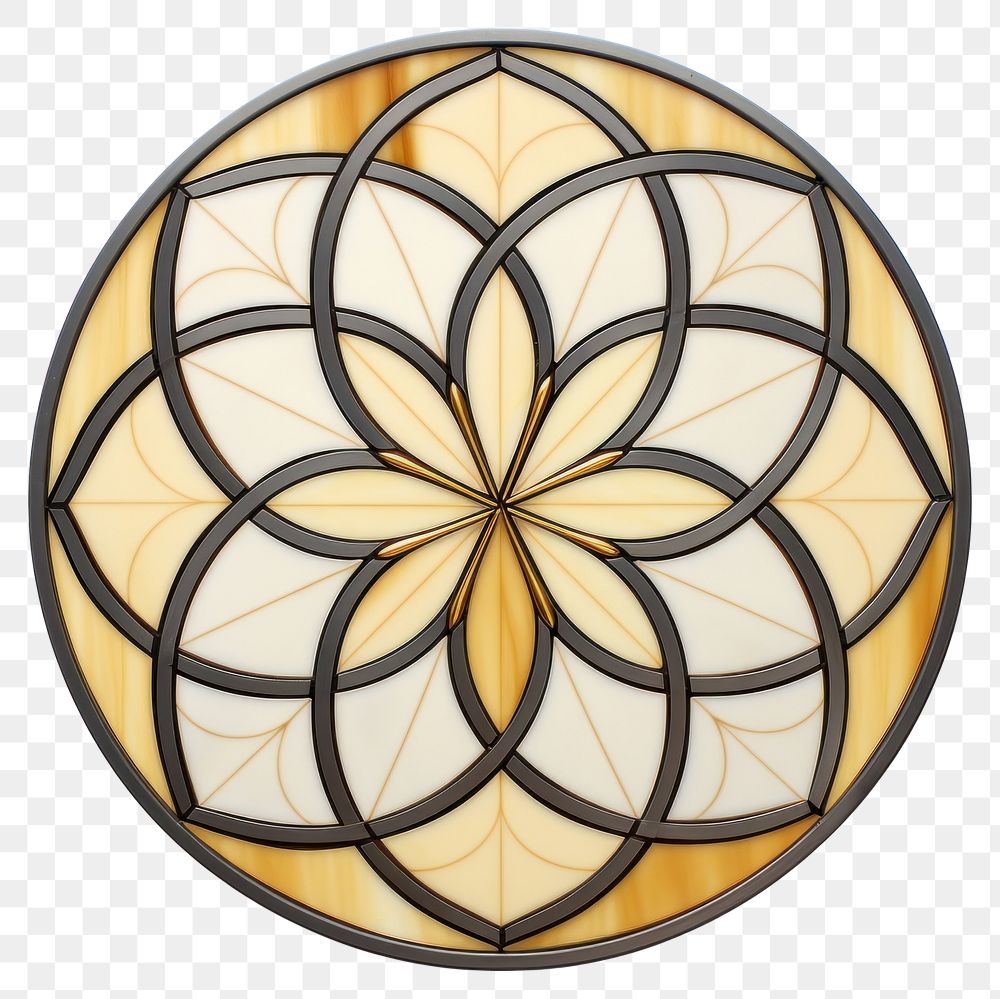 PNG Glass Gold flower shape art  