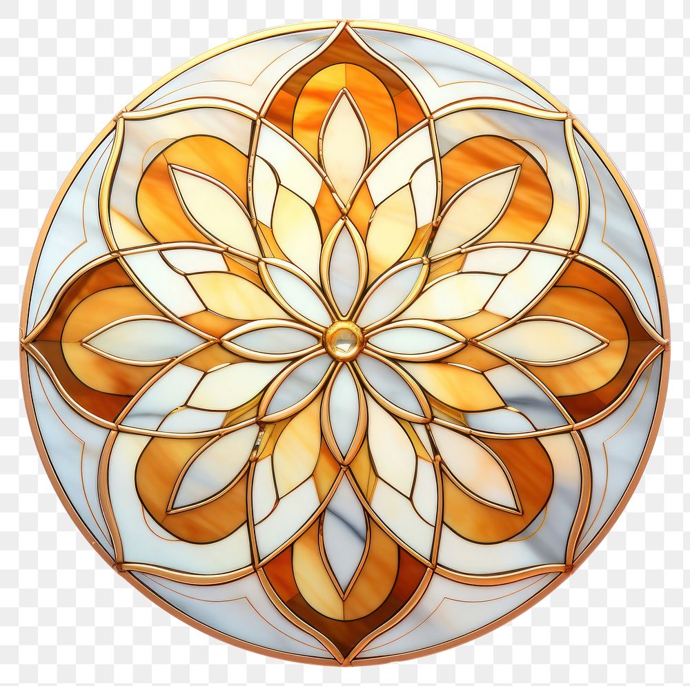 PNG  Glass Gold flower pattern shape art. AI generated Image by rawpixel.
