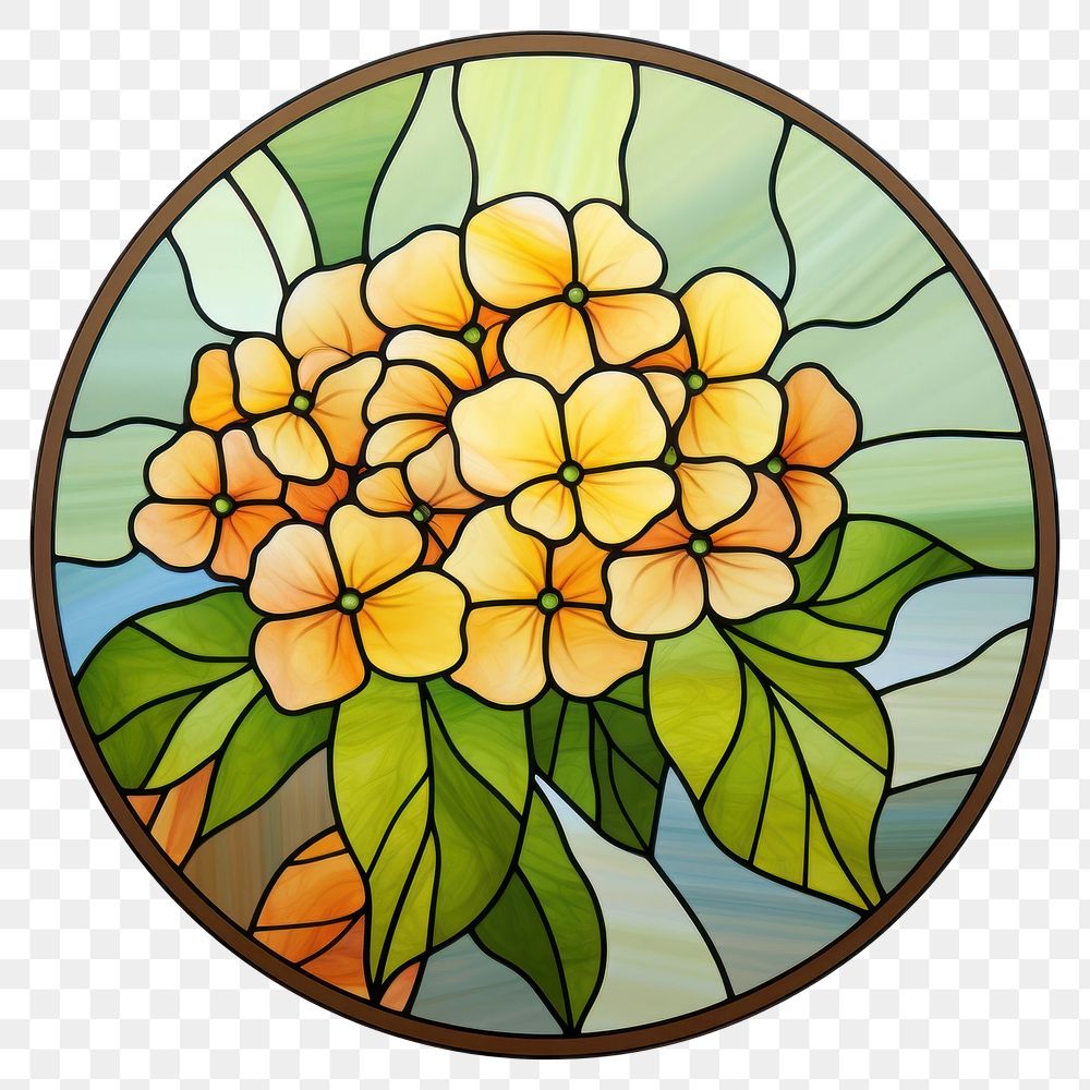 PNG  Glass Hydrangea art shape stained glass. AI generated Image by rawpixel.