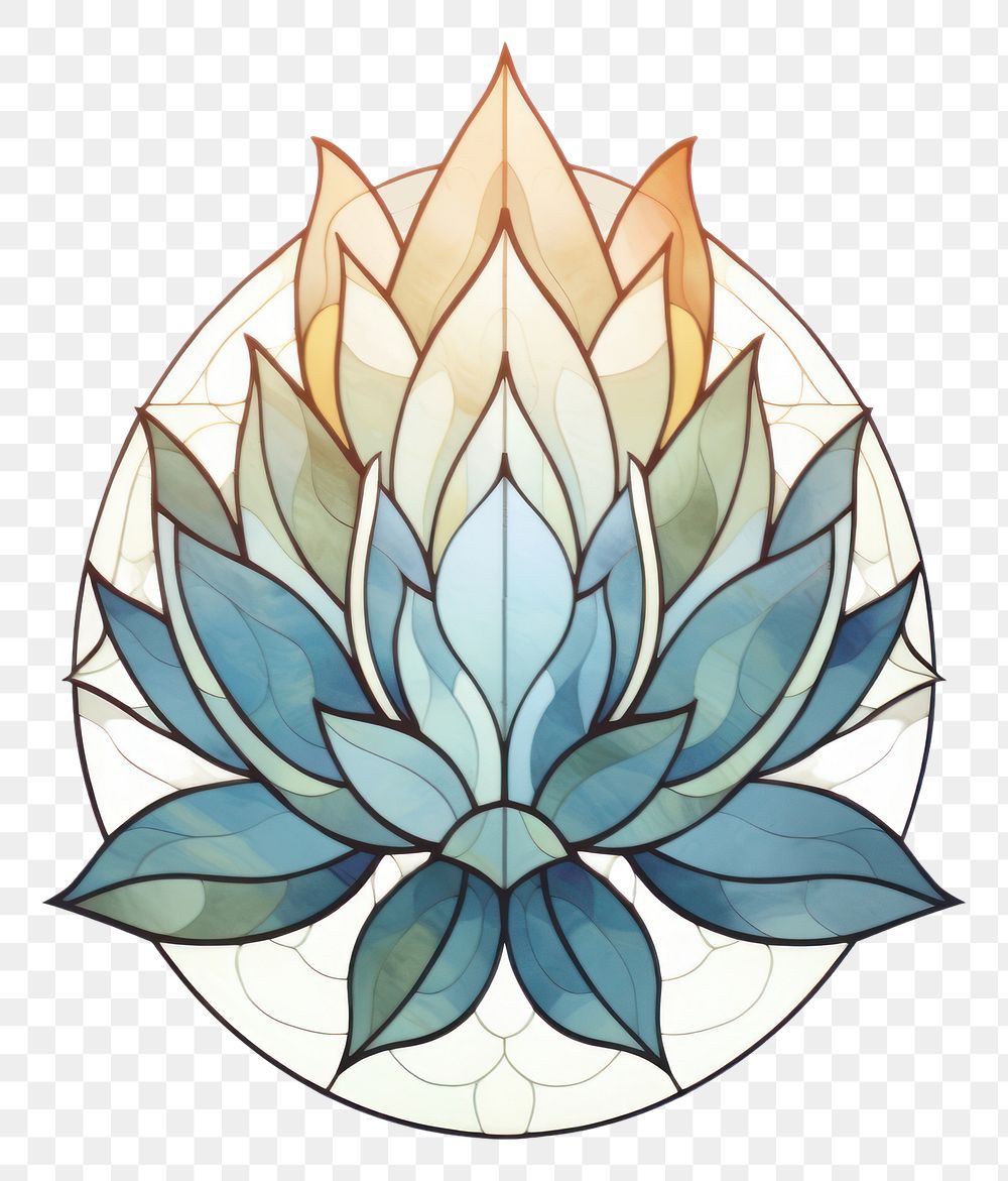 PNG  Glass Lotus pattern flower shape. AI generated Image by rawpixel.