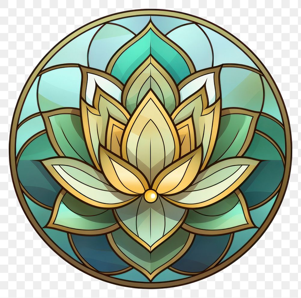 PNG  Glass Lotus shape art stained glass. AI generated Image by rawpixel.